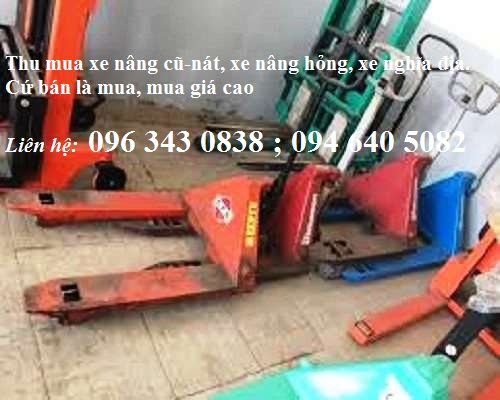 Thu mua xe nâng tay, xe stacker, xe bán tự động đã qua sử dụng